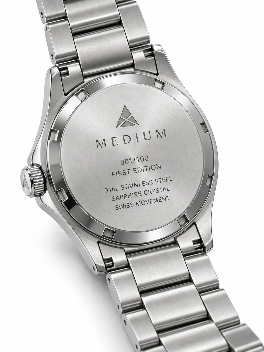 The Comeback First Edition 42mm — Silver / Green — numbered caseback