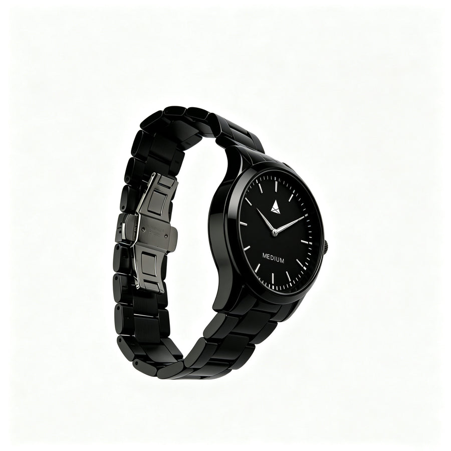 The Comeback Steel Watch — All Black — clasp