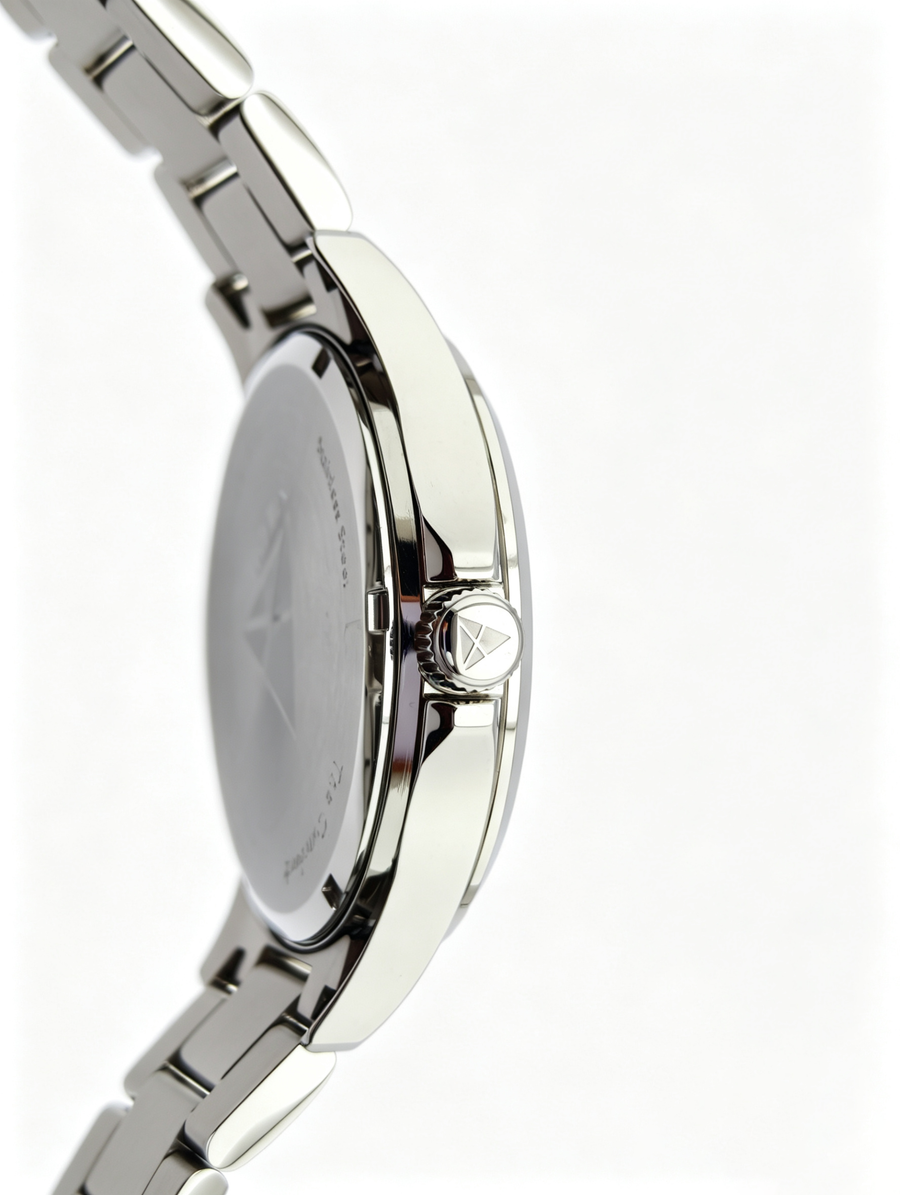 The Comeback Men’s Steel Watch — Silver — side view