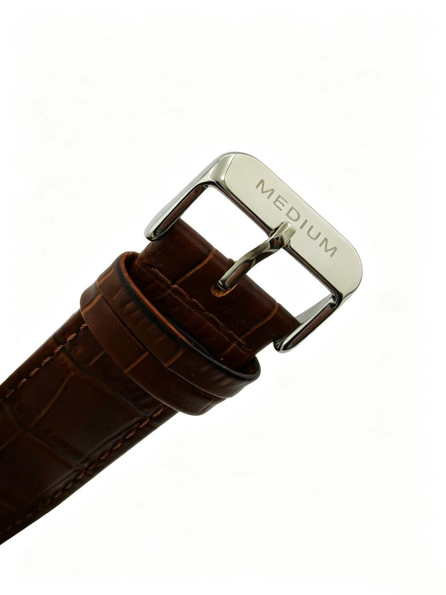The Comeback Leather Watch — Silver / White — buckle