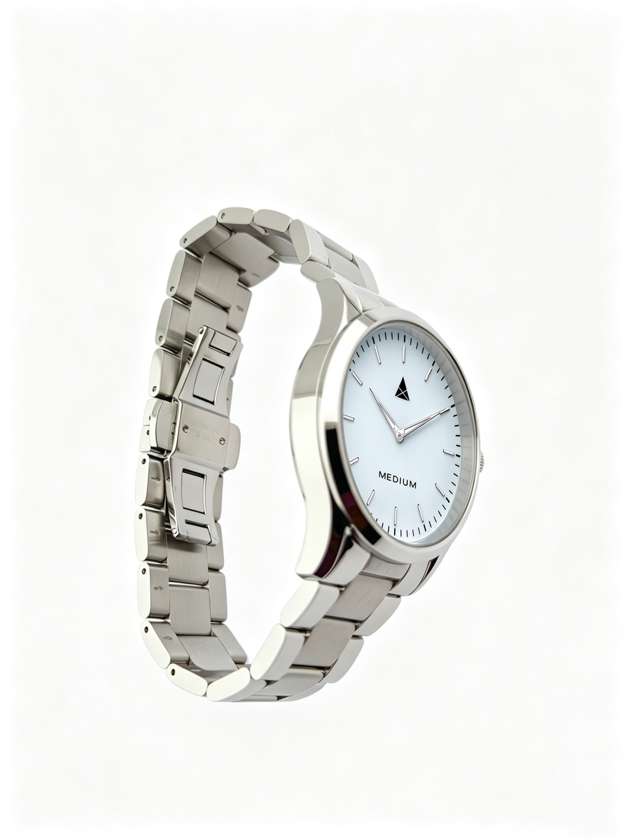 The Comeback Steel Watch — Silver / White — clasp