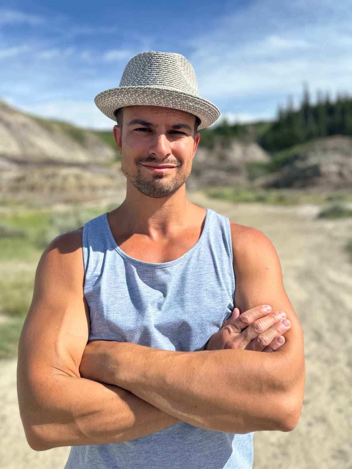 Myles Stetch in the Alberta badlands