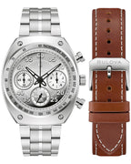 Bulova Shelby Racer Chronograph 96K118 box set with second leather strap — Bulova at MEDIUM