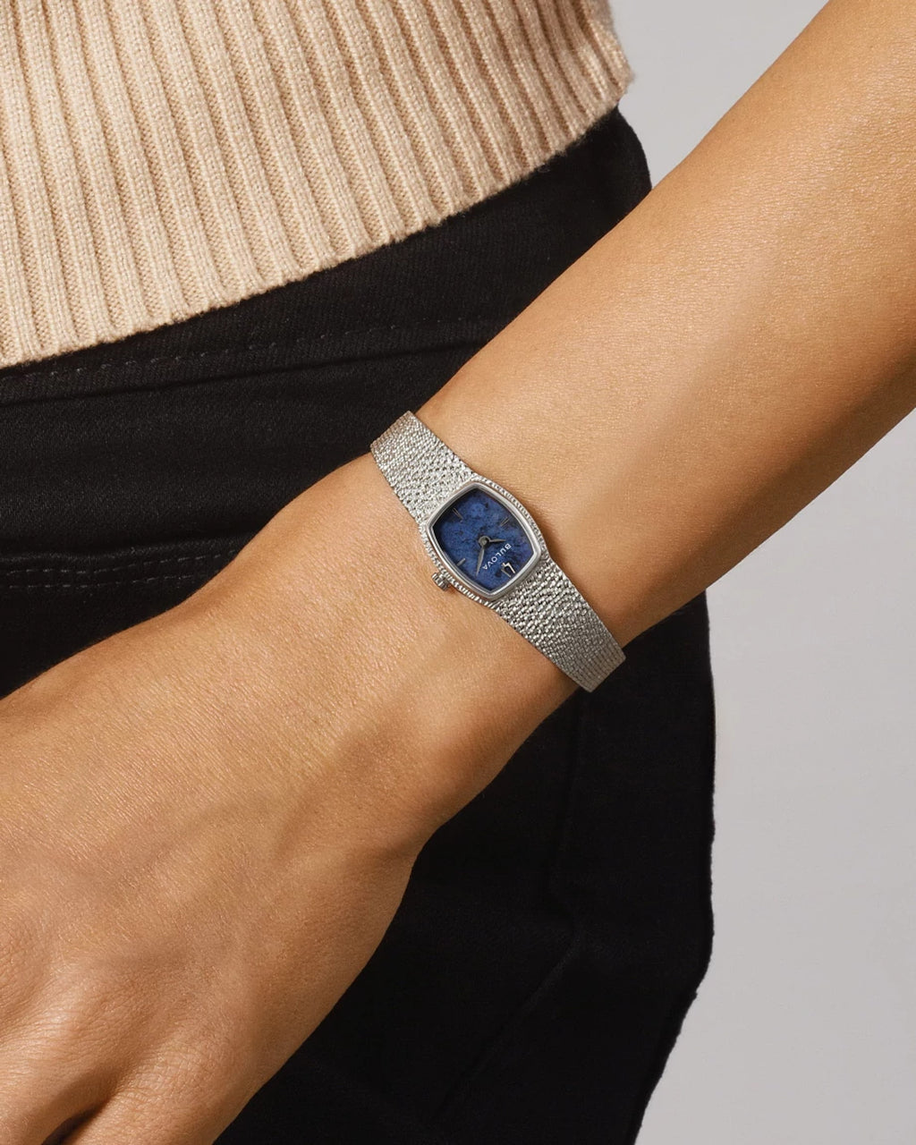 Bulova Goddess of Time 96L343 · Sodalite — detail view — Bulova at MEDIUM