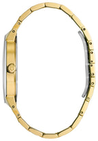 Bulova Futuro 97D116 · Gold-tone, black dial, diamonds — detail view — Bulova at MEDIUM