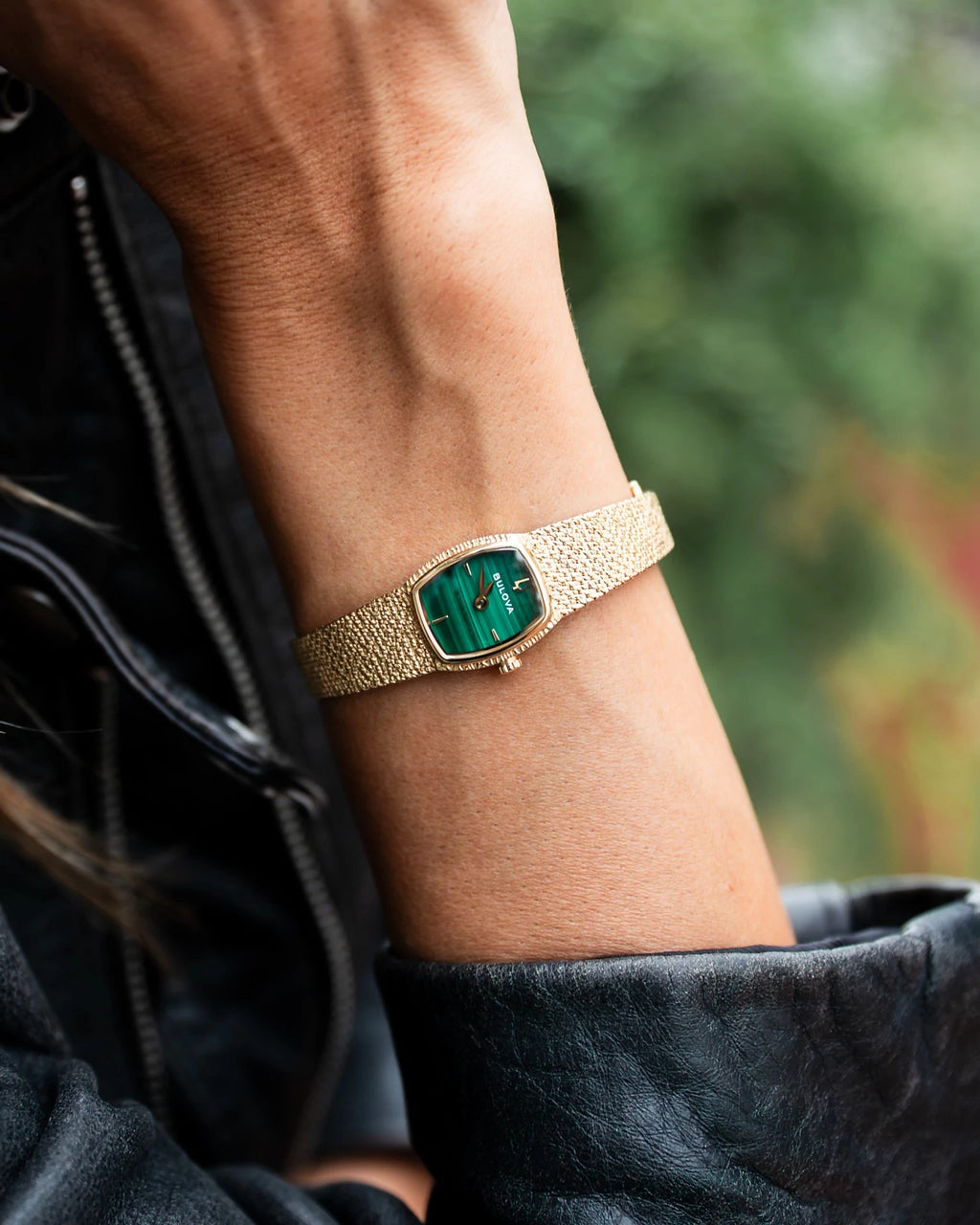Bulova Goddess of Time 97L184 · Malachite — detail view — Bulova at MEDIUM