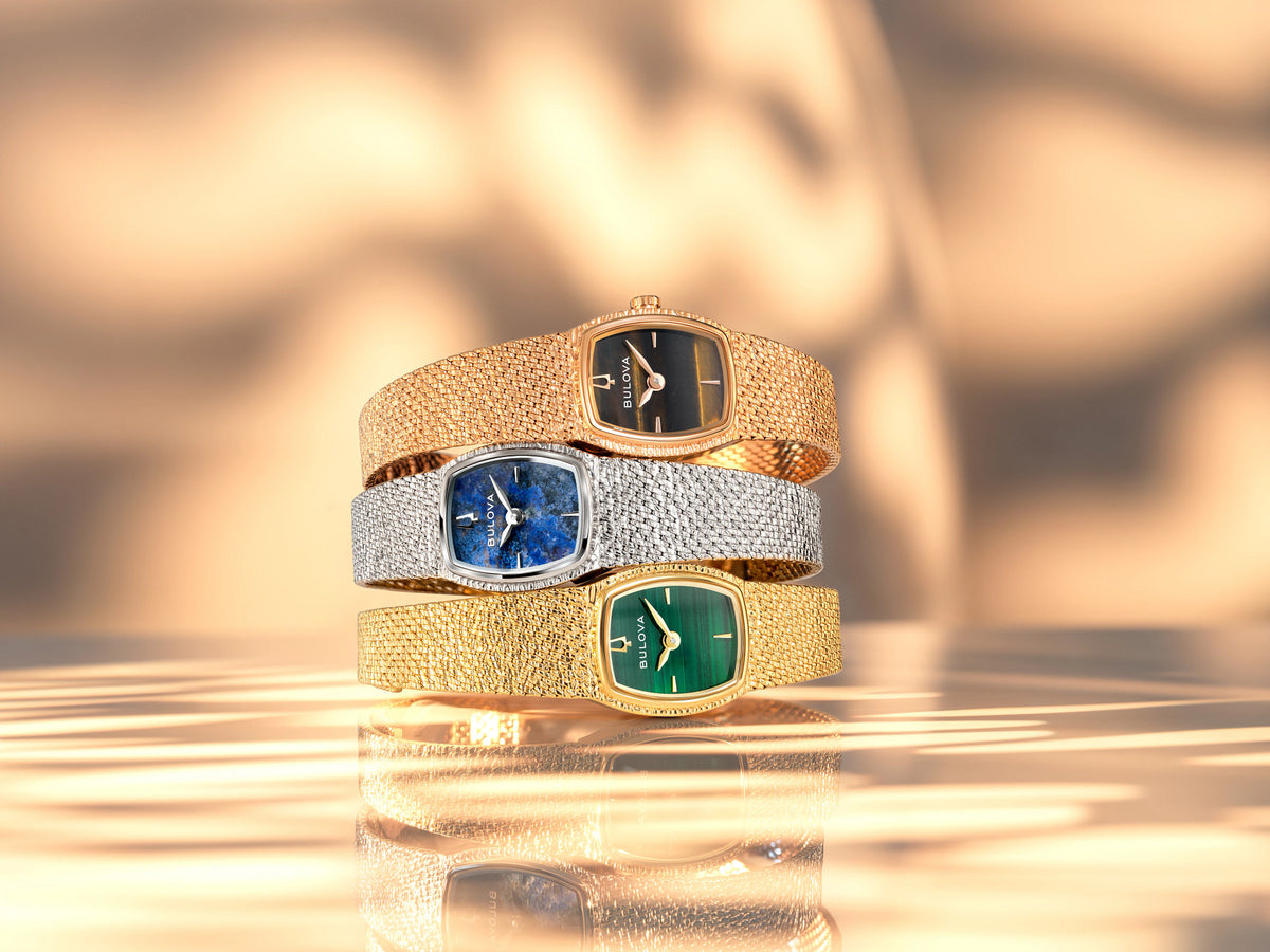 Bulova Goddess of Time 97L184 · Malachite — detail view — Bulova at MEDIUM