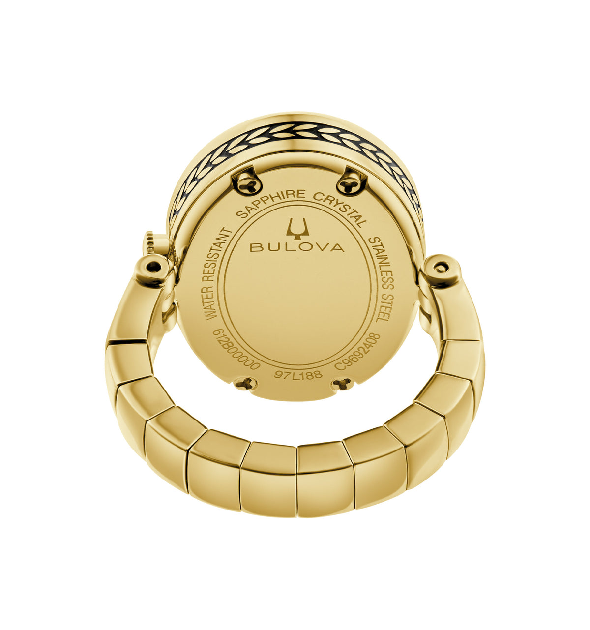 Bulova Art Deco (150th) 97L188 · Art Deco Ring Watch, ivory dial — detail view — Bulova at MEDIUM