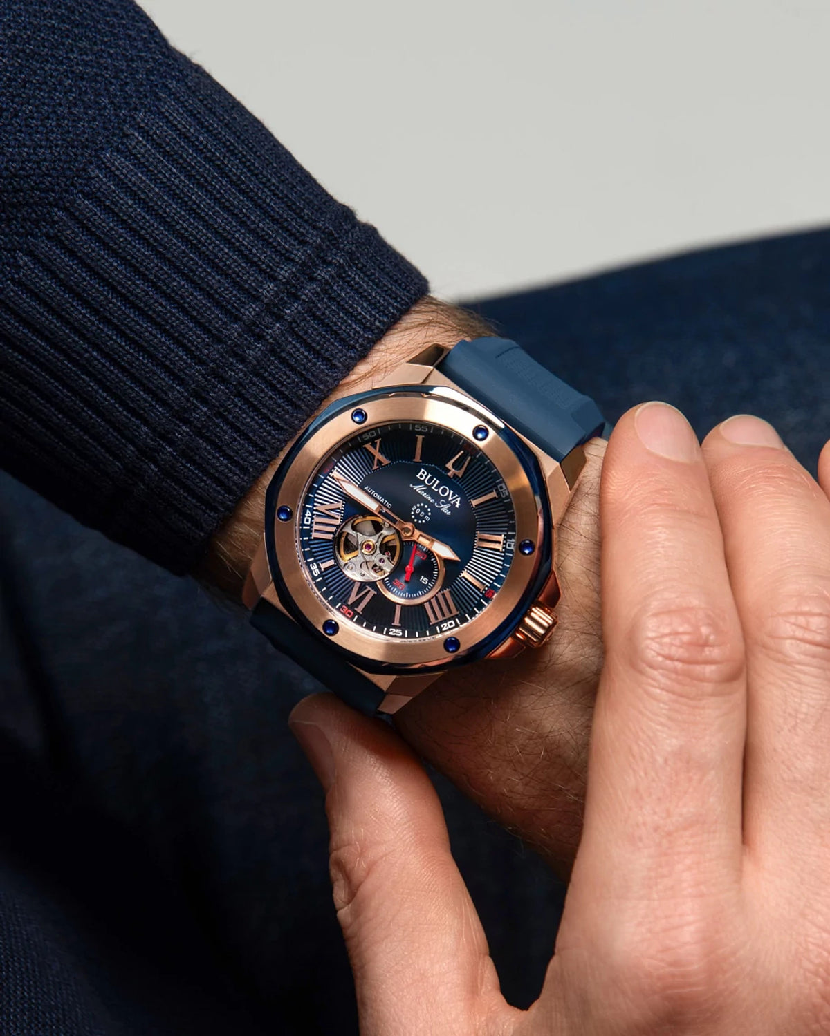 Bulova Marine Star 98A227 — detail view — Bulova at MEDIUM