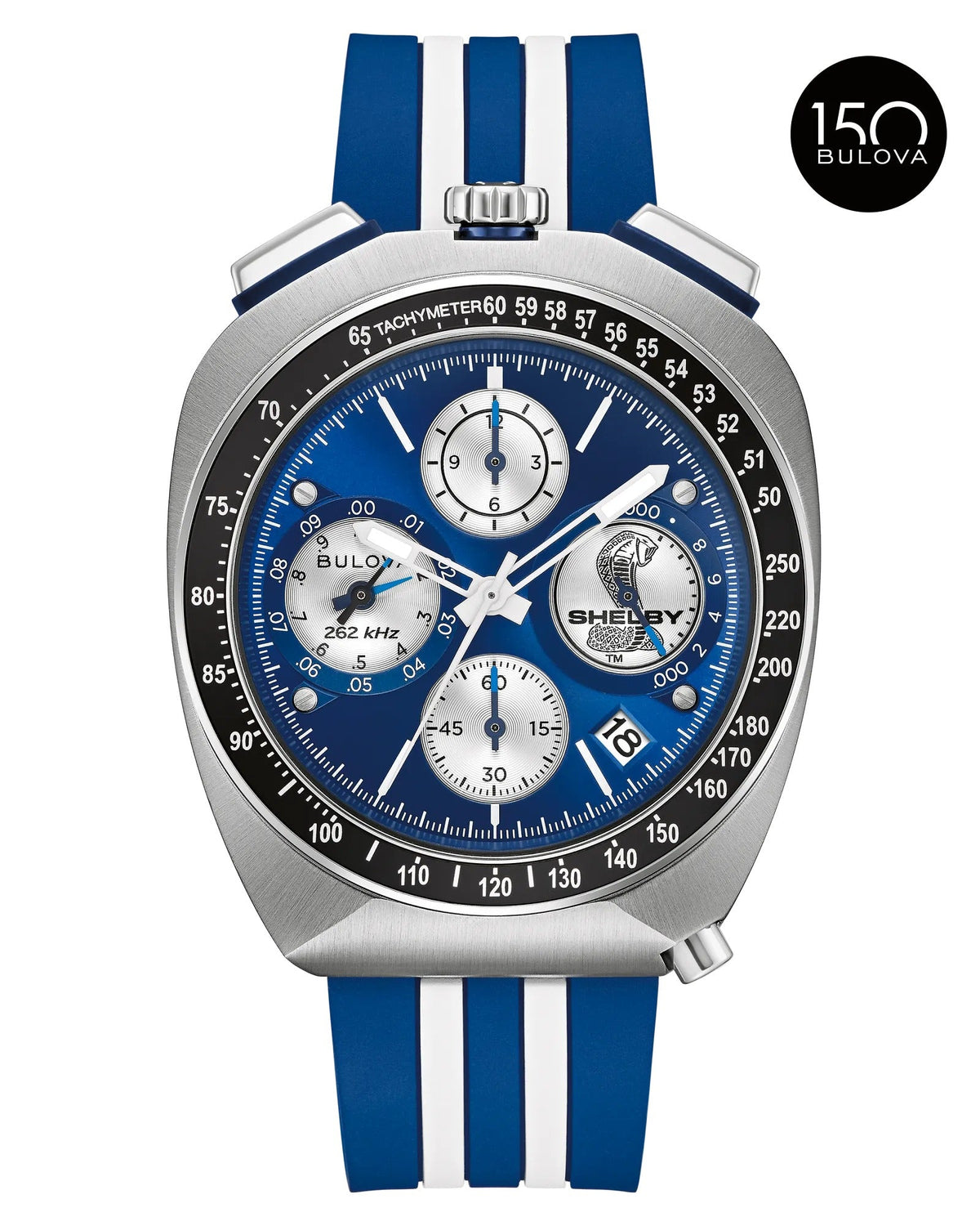 Bulova Shelby Racer Chronograph 98B452 blue racing stripe — Bulova at MEDIUM