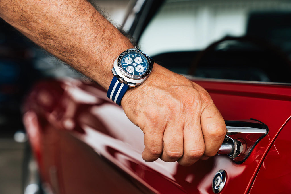 Bulova Shelby Racer Chronograph 98B452 — detail view — Bulova at MEDIUM
