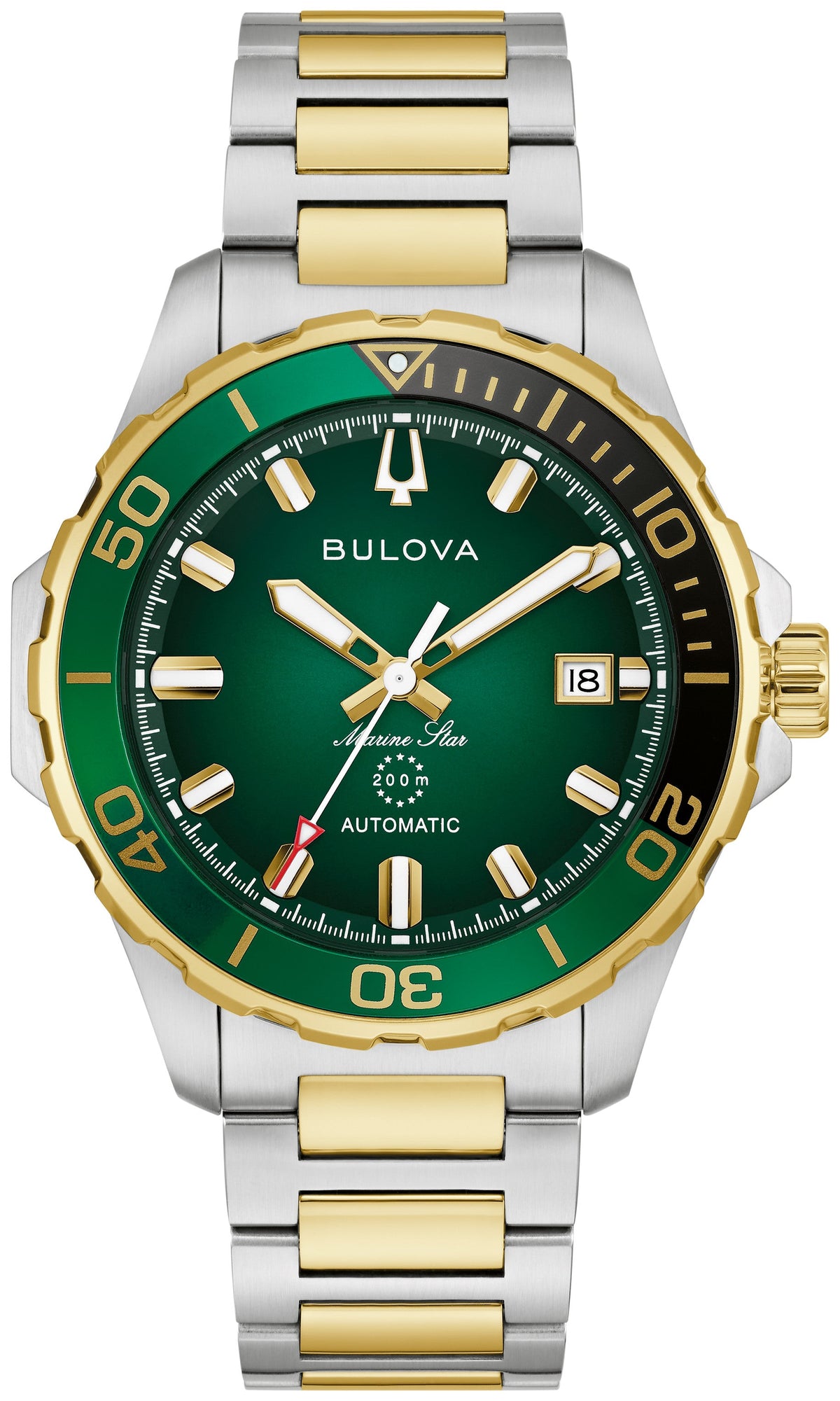 Bulova Marine Star 98B467 two-tone green dial automatic — Bulova at MEDIUM