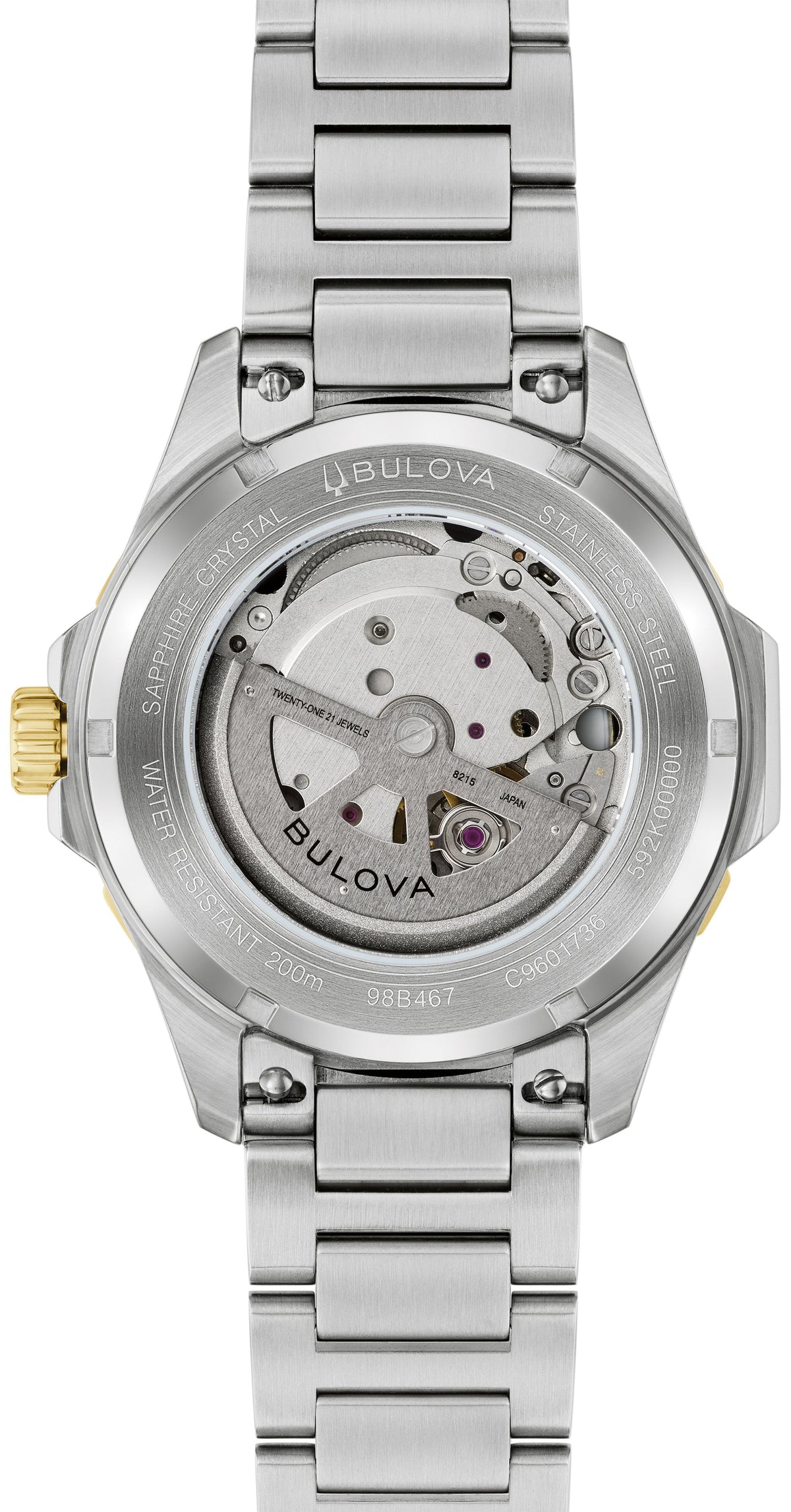 Bulova Marine Star 98B467 caseback — Bulova at MEDIUM