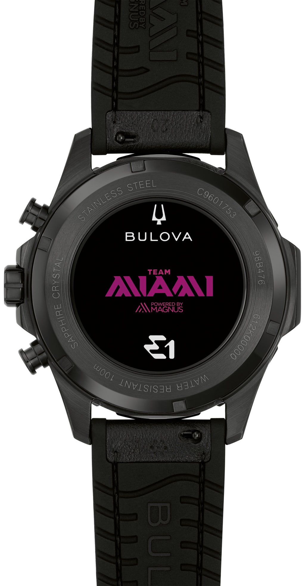 Bulova Marine Star 98B476 · E1 Team Miami — detail view — Bulova at MEDIUM