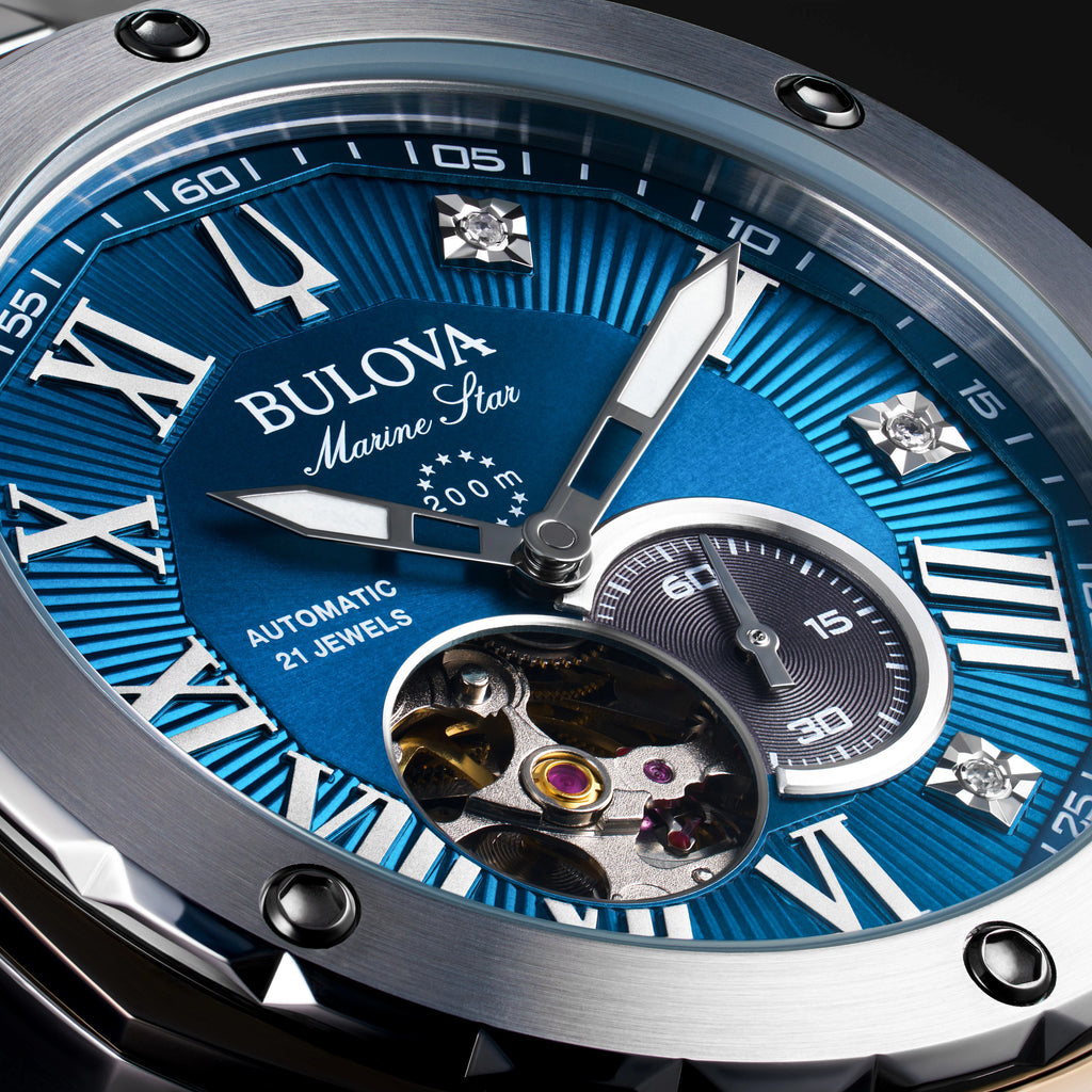Bulova Marine Star 98D184 — detail view — Bulova at MEDIUM