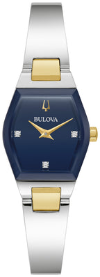 Bulova Gemini Ladies 98P218 silver gold-tone blue dial — Bulova at MEDIUM