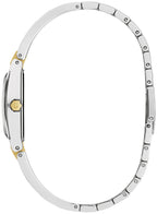 Bulova Gemini Ladies 98P218 · Silver/gold-tone, blue dial — detail view — Bulova at MEDIUM