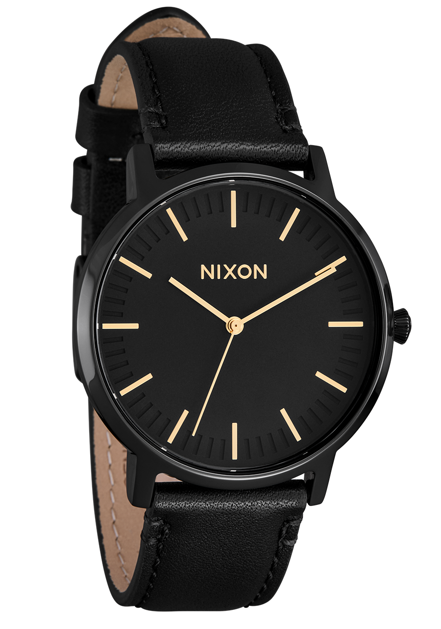 Porter Leather - All Black / Gold