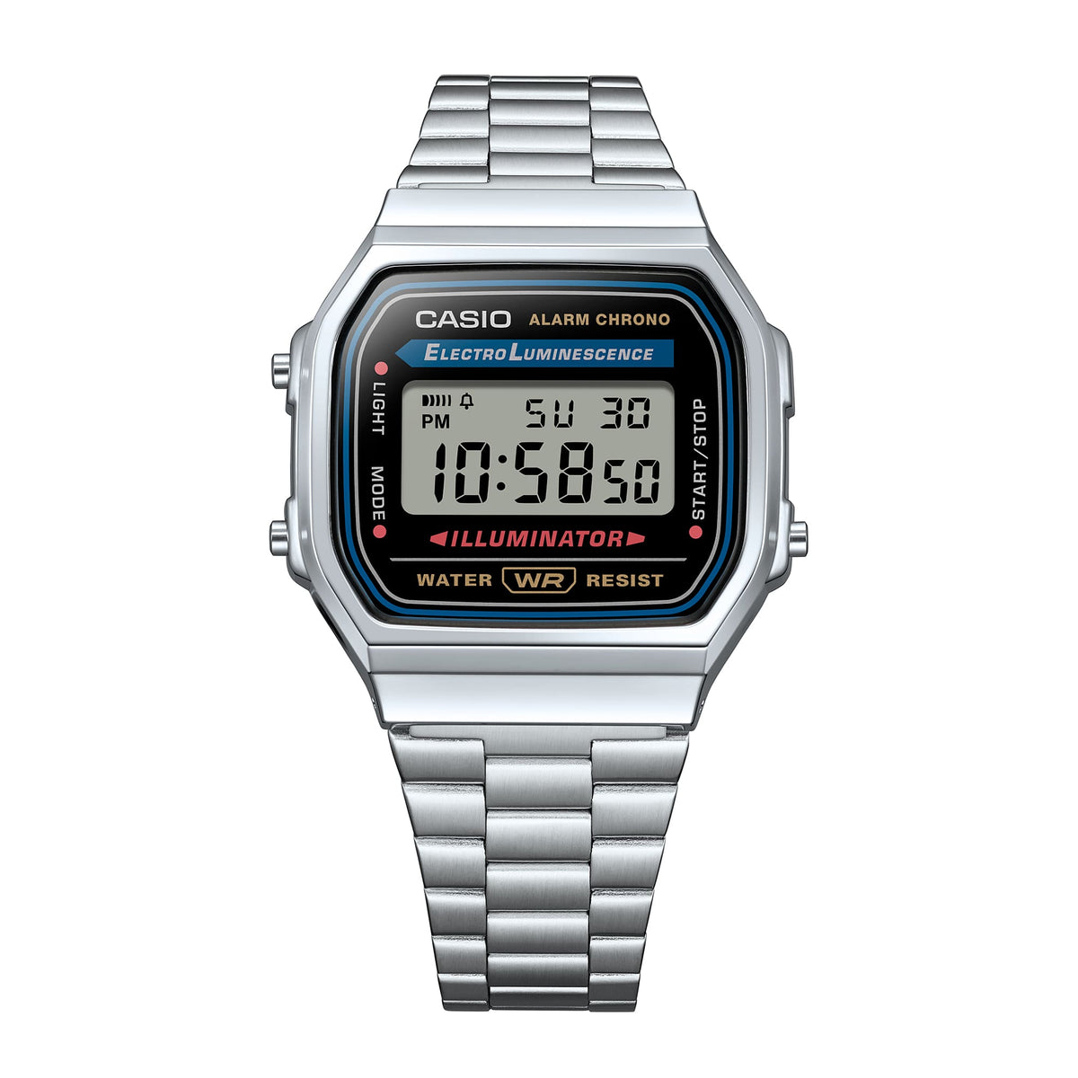 Casio Illuminator A168WA-1 · Silver - view 2