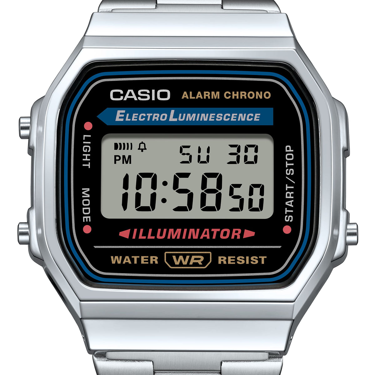 Casio Illuminator A168WA-1 · Silver - view 3