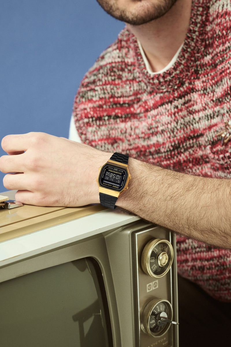 Casio Illuminator A168WEGB-1B · Black & Gold