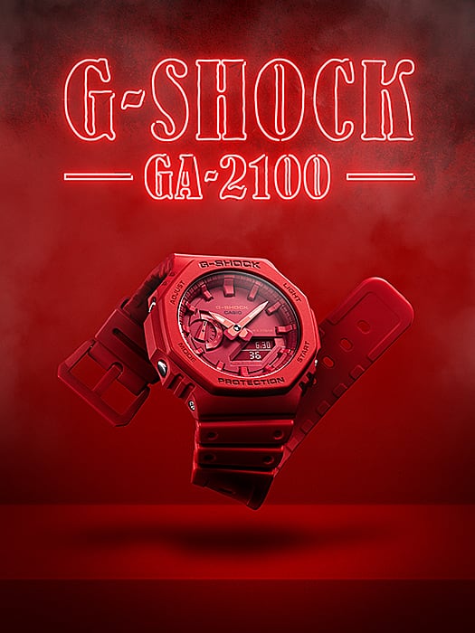 G-SHOCK GA-2100 Octagon GA-2100-4A · Red - view 3