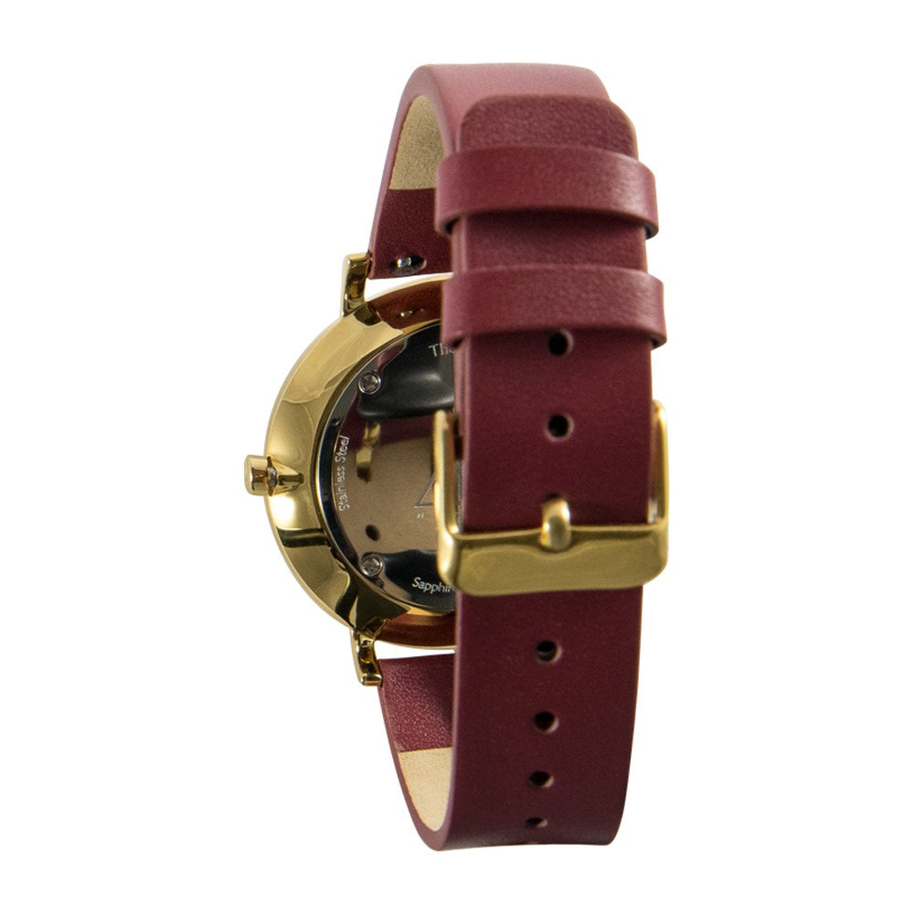 The Debut 36 · Black / Gold / Cerise Leather