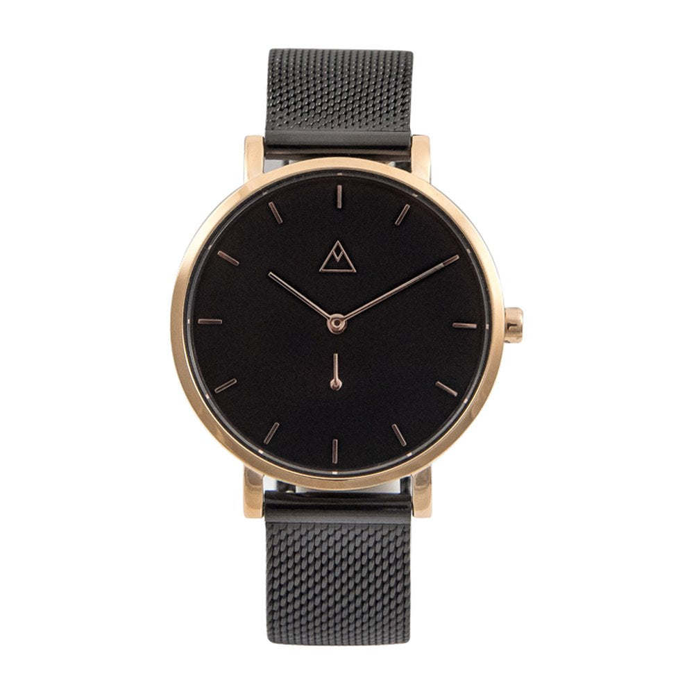 The Peak 36 · Black / Rose Gold / Black Mesh