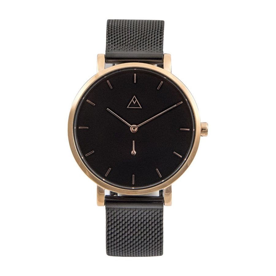 The Peak 36 · Black / Rose Gold / Black Mesh