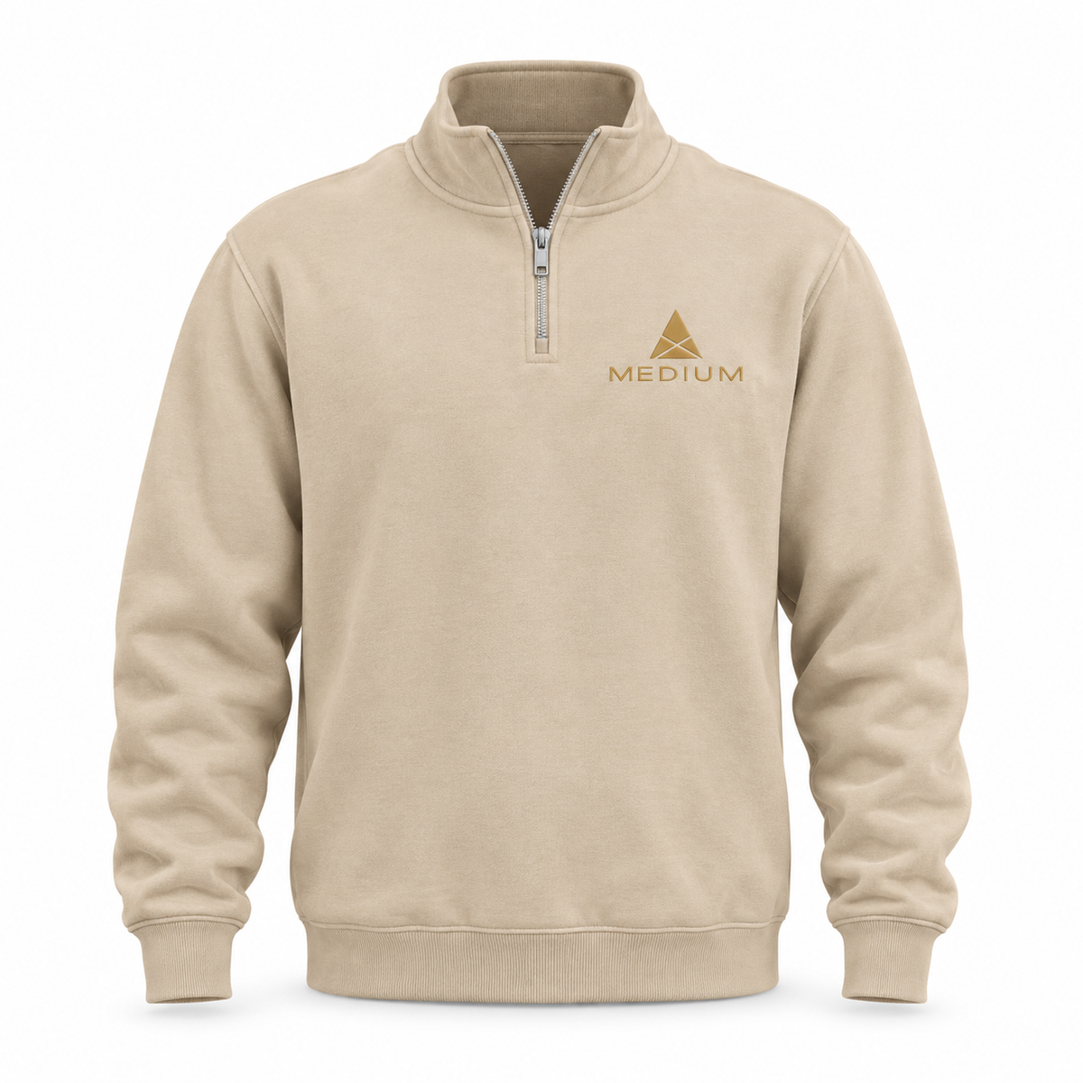 The Byline Quarter Zip — Sand — front