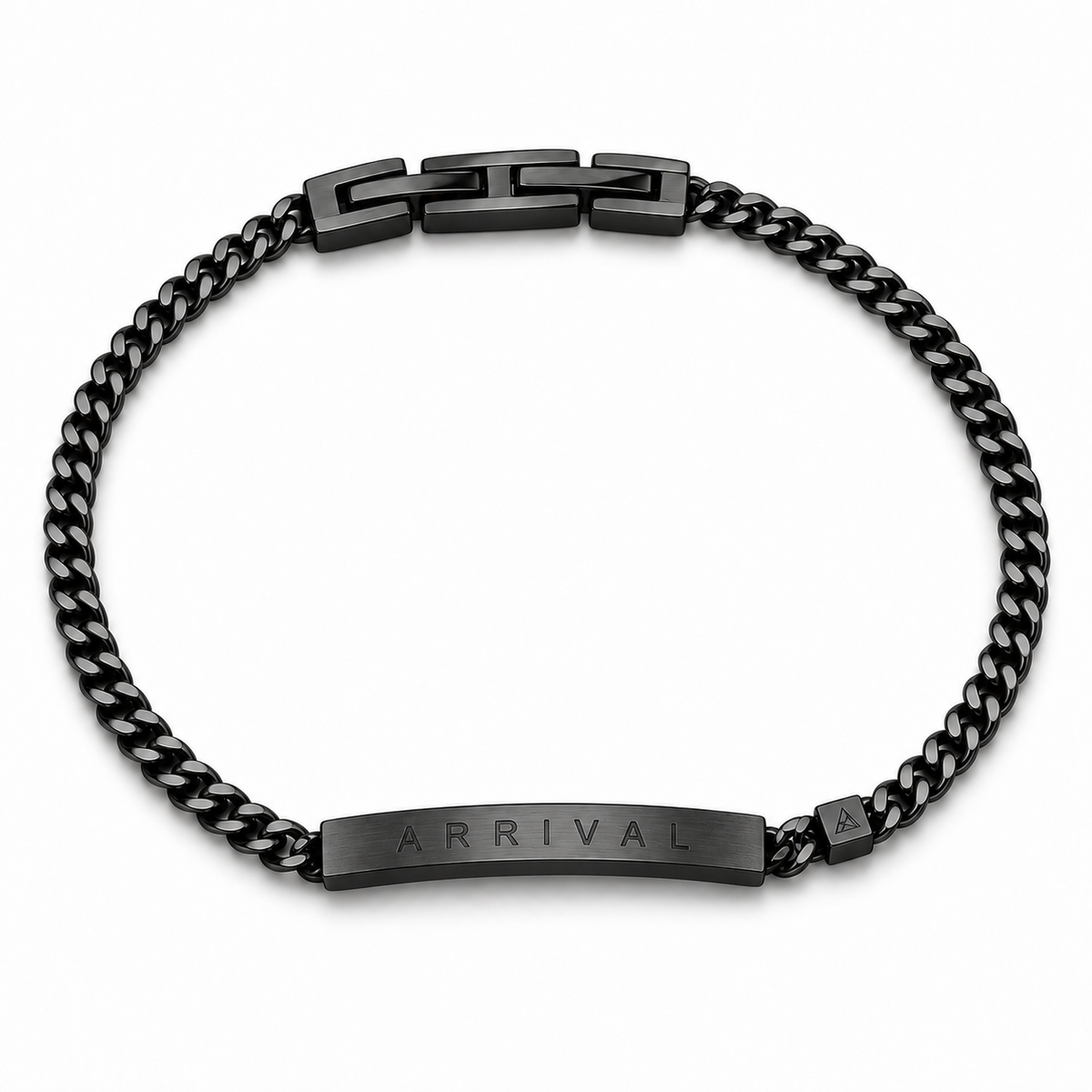 Women’s Word Bracelet — Black — engraved ARRIVAL