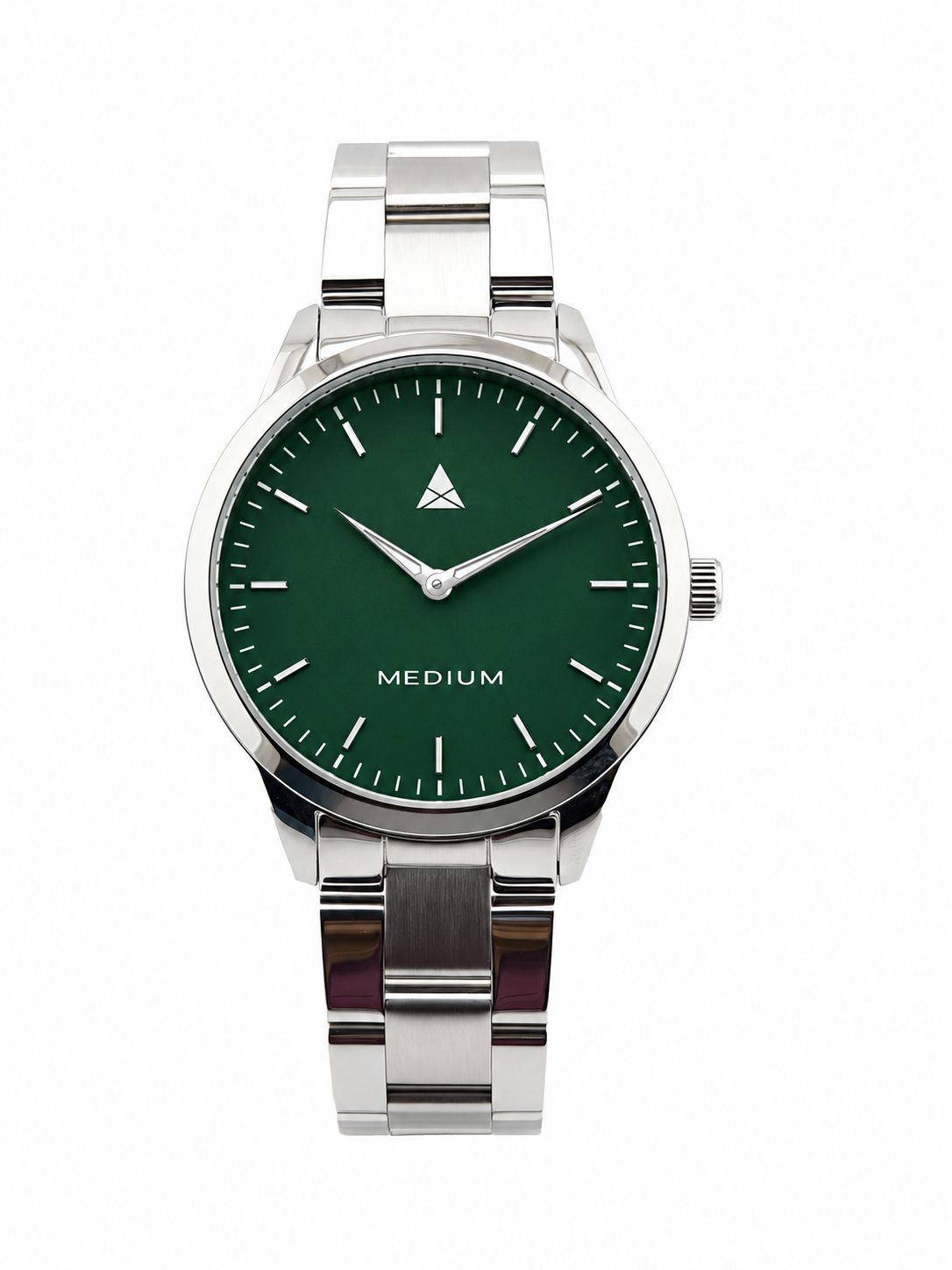 The Comeback First Edition 38mm — Silver / Green — front view