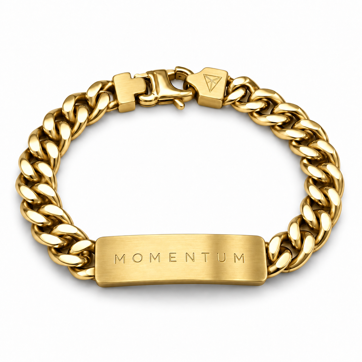 Men’s Word Bracelet — Gold — engraved MOMENTUM