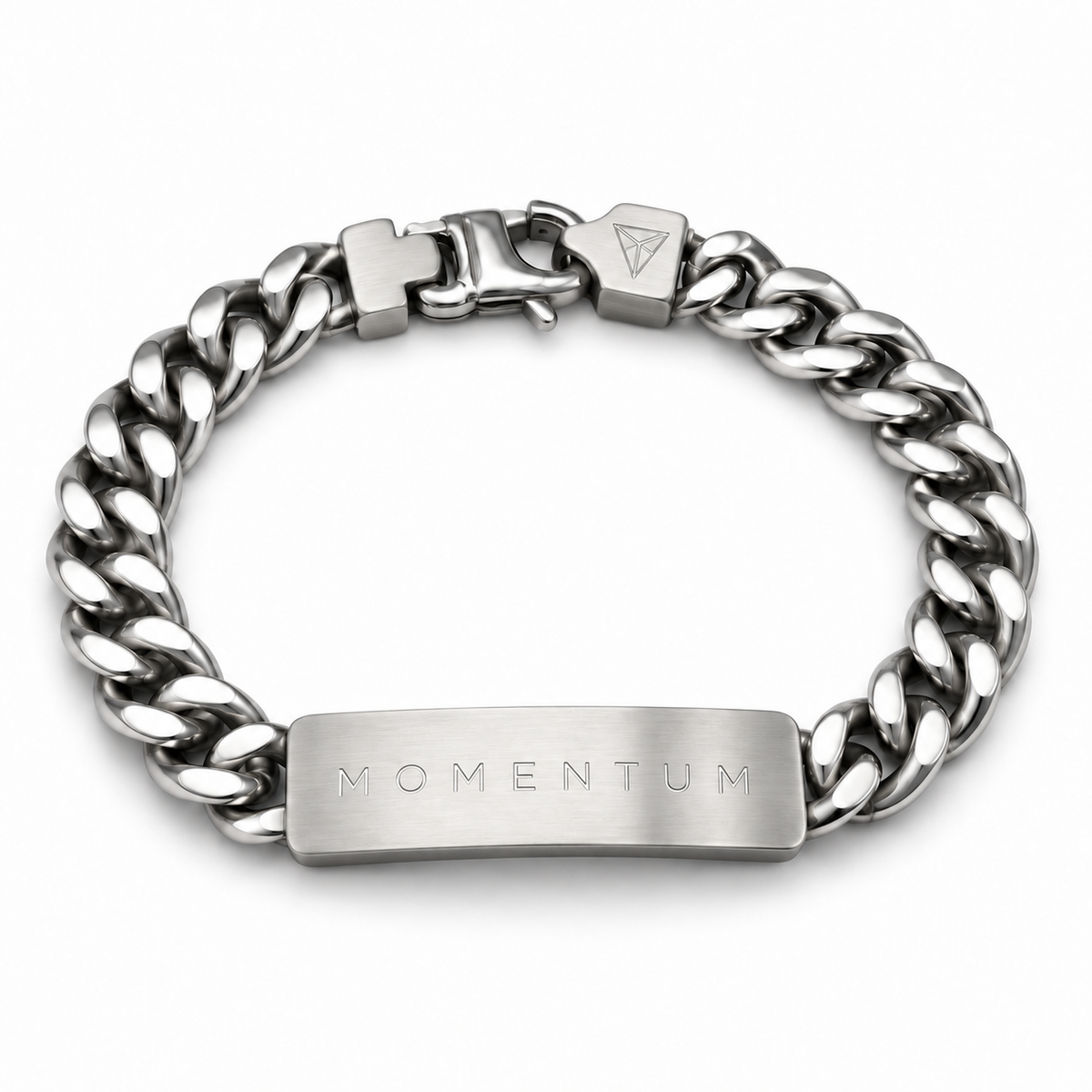 Men’s Word Bracelet — Silver — engraved MOMENTUM