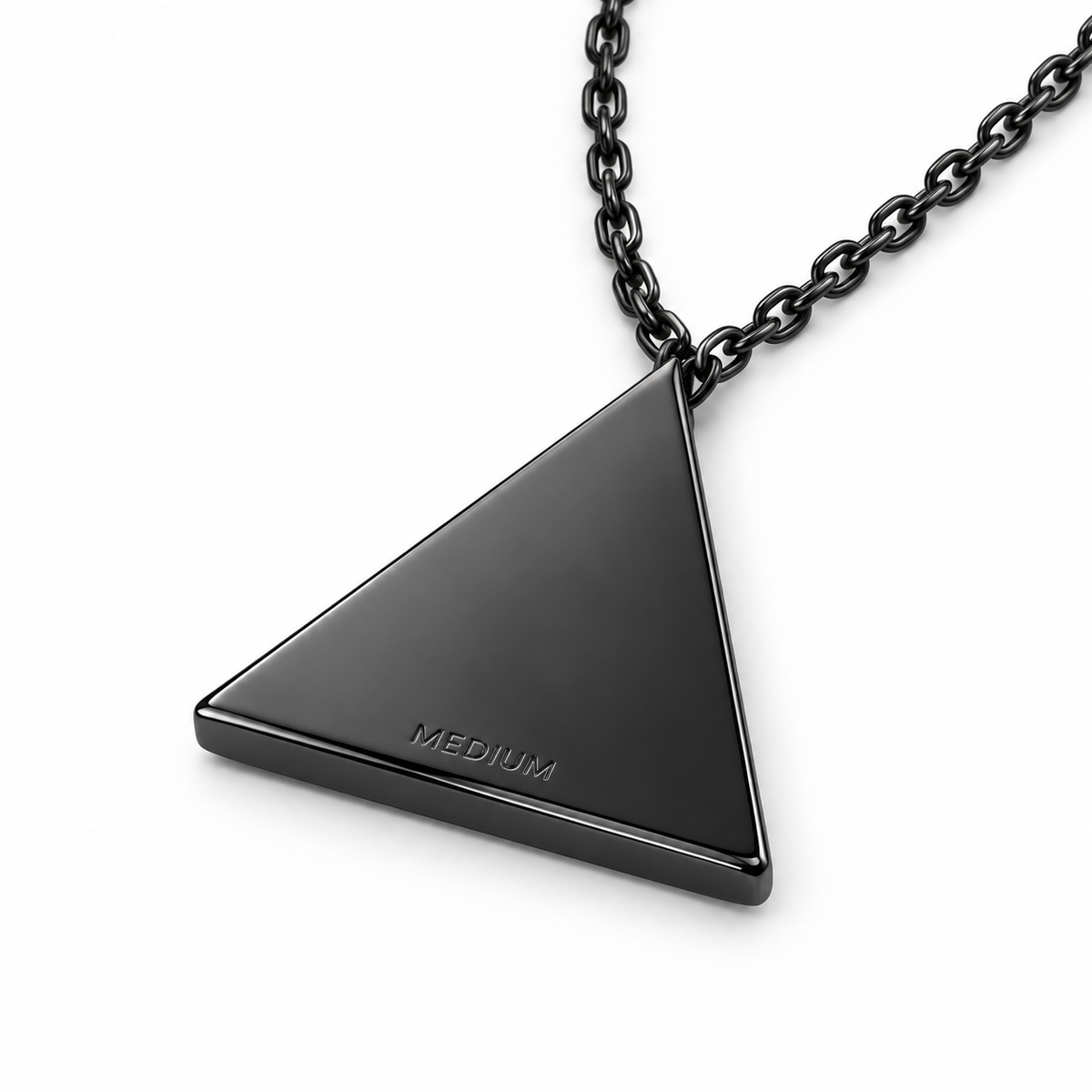 MEDIUM Necklace — Black — engraved back