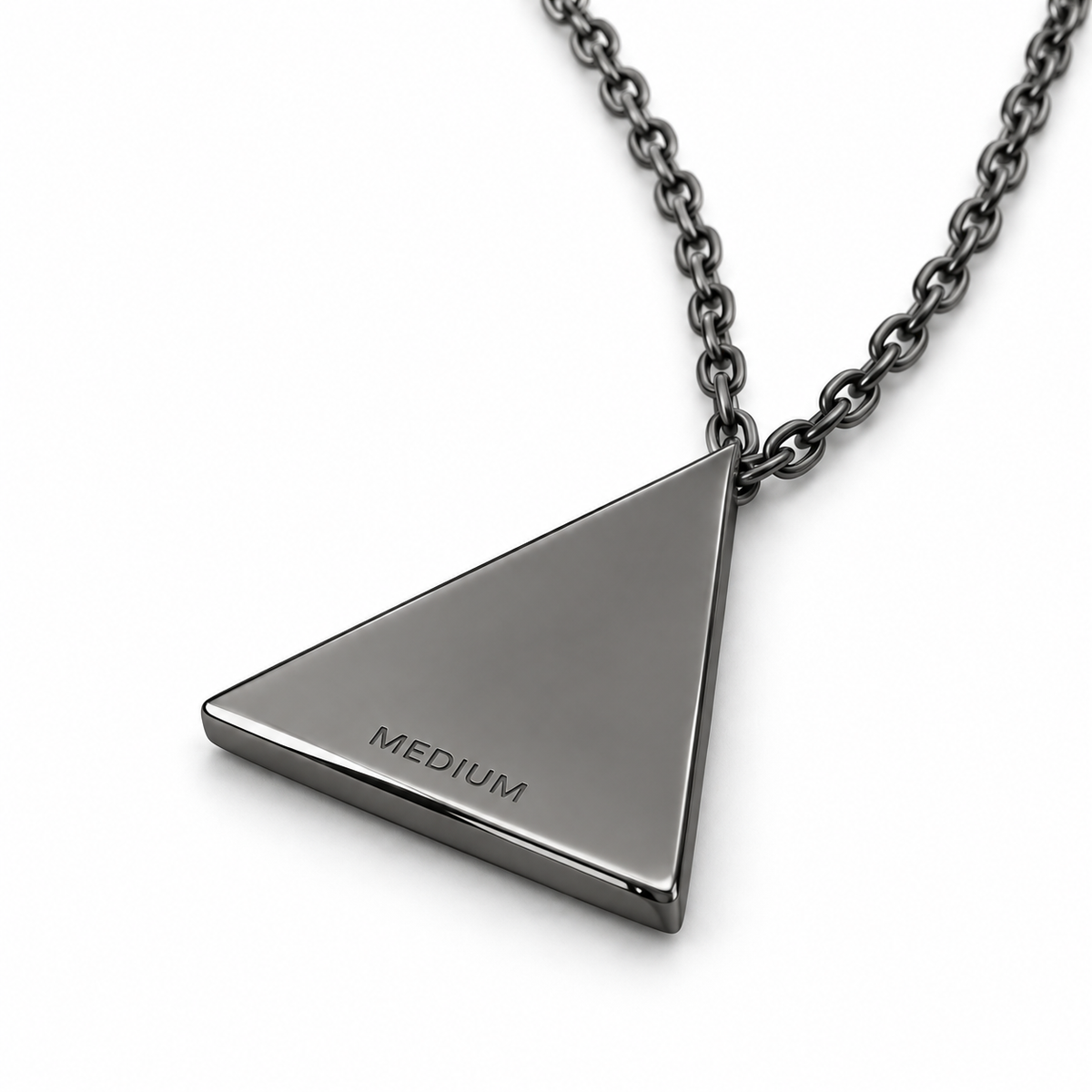 MEDIUM Necklace — Gunmetal — engraved back