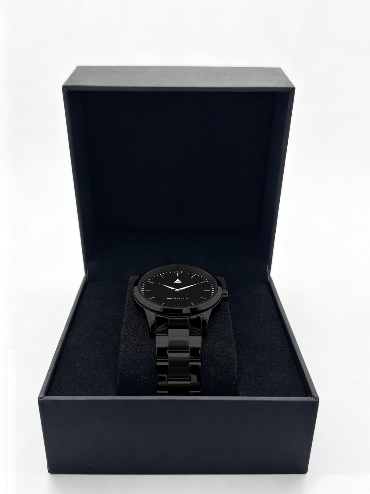 The Comeback Women’s Steel Watch — All Black — box