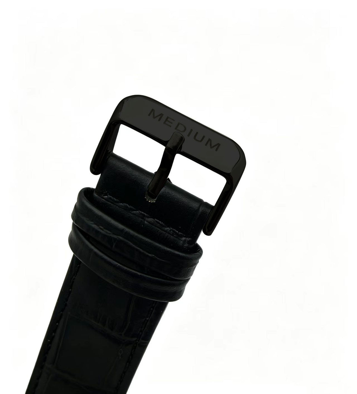 The Comeback Leather Watch — All Black — buckle