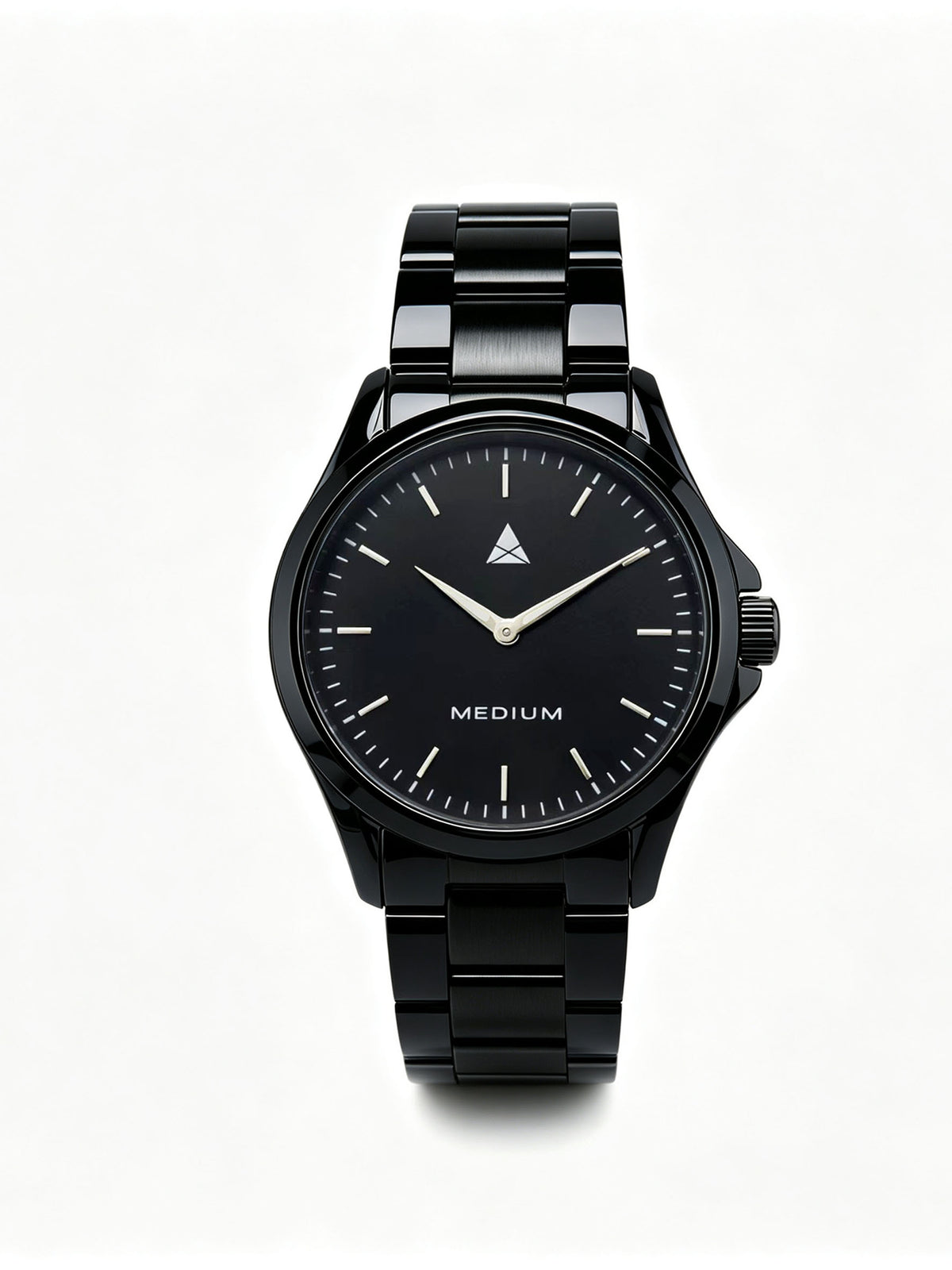 The Comeback Men’s Steel Watch — All Black — front view