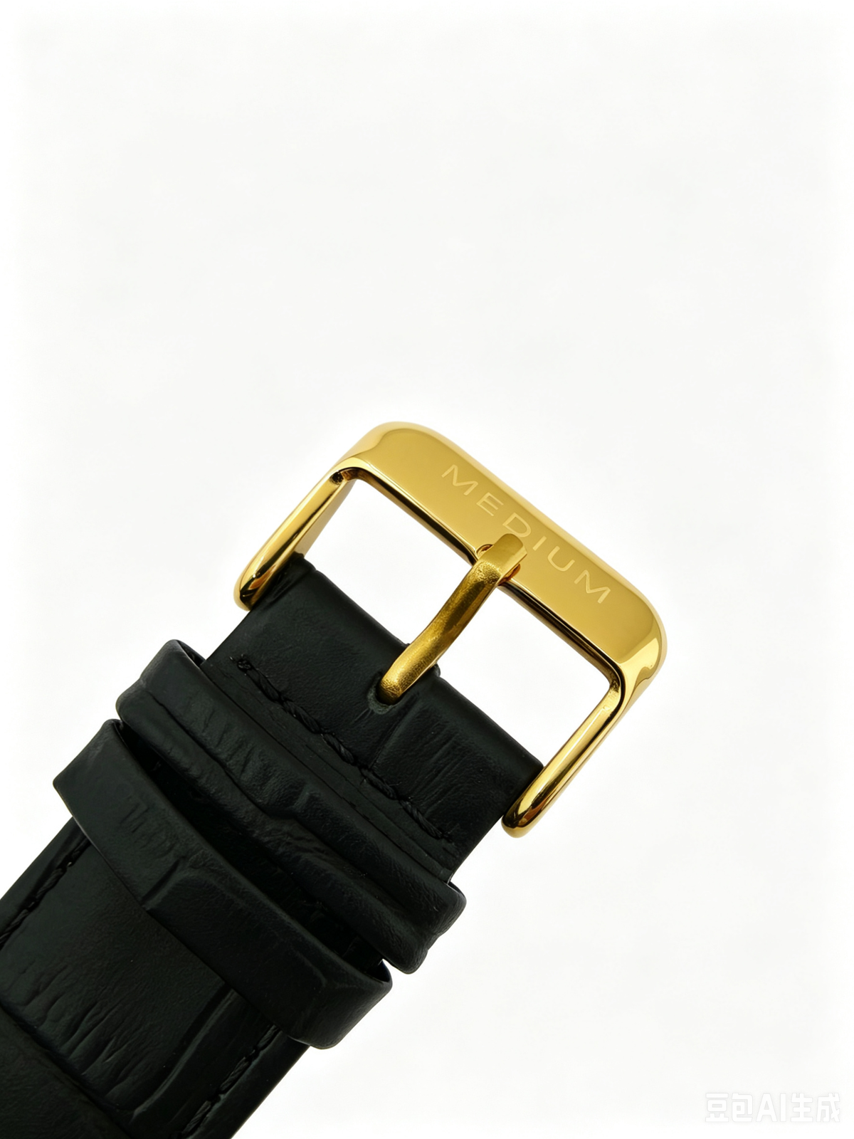 The Comeback Leather Watch — Gold / Black — buckle