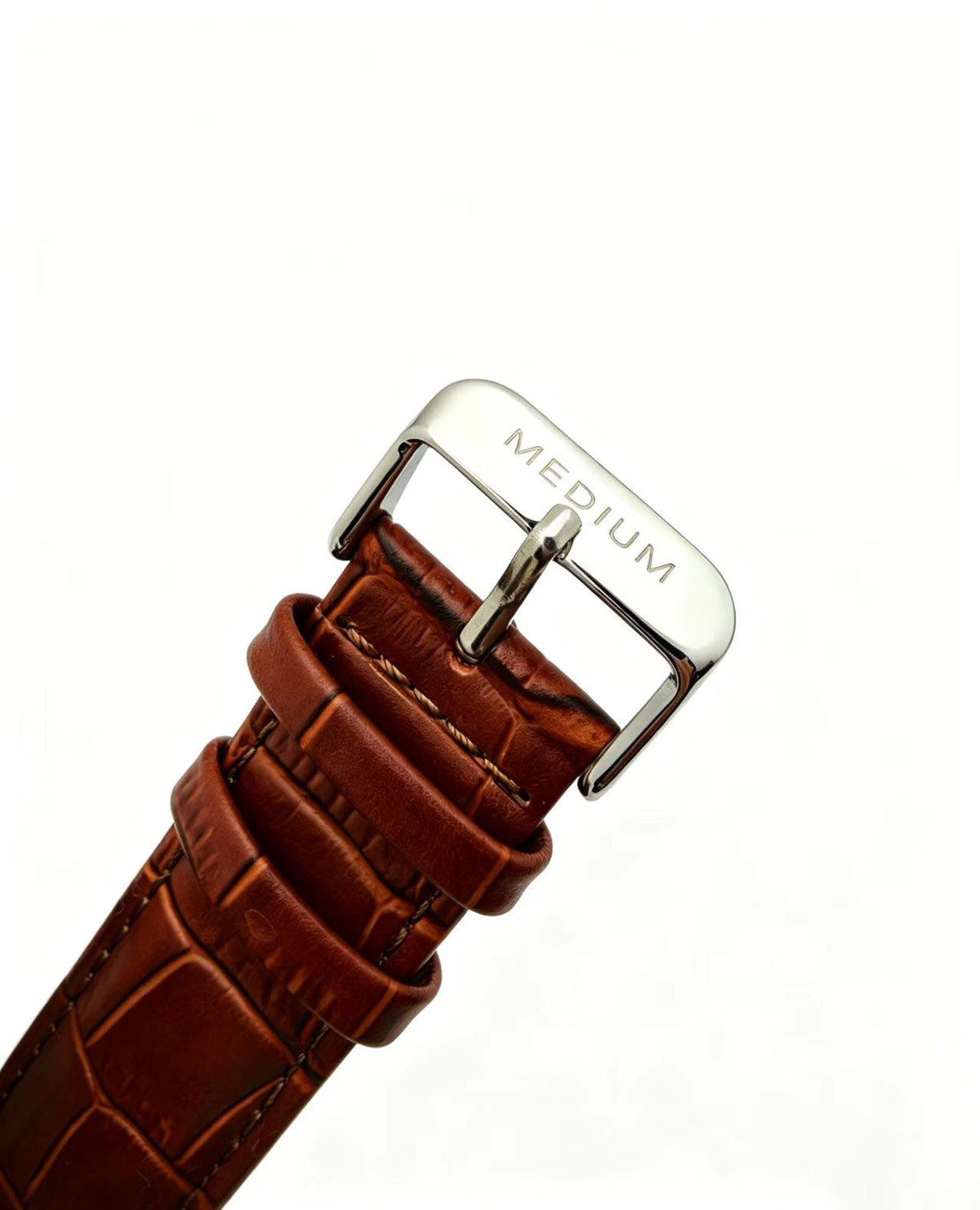 The Comeback Leather Watch — Silver / Blue — buckle