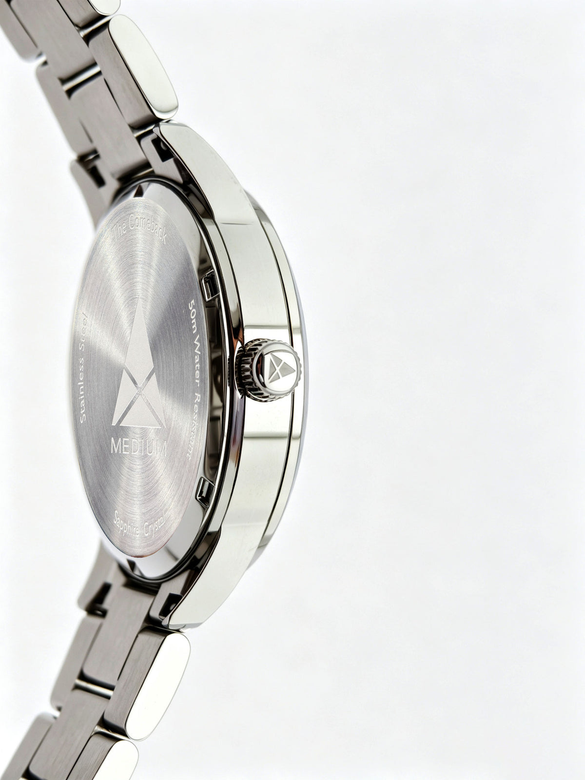 The Comeback Women’s Steel Watch — Silver — side view