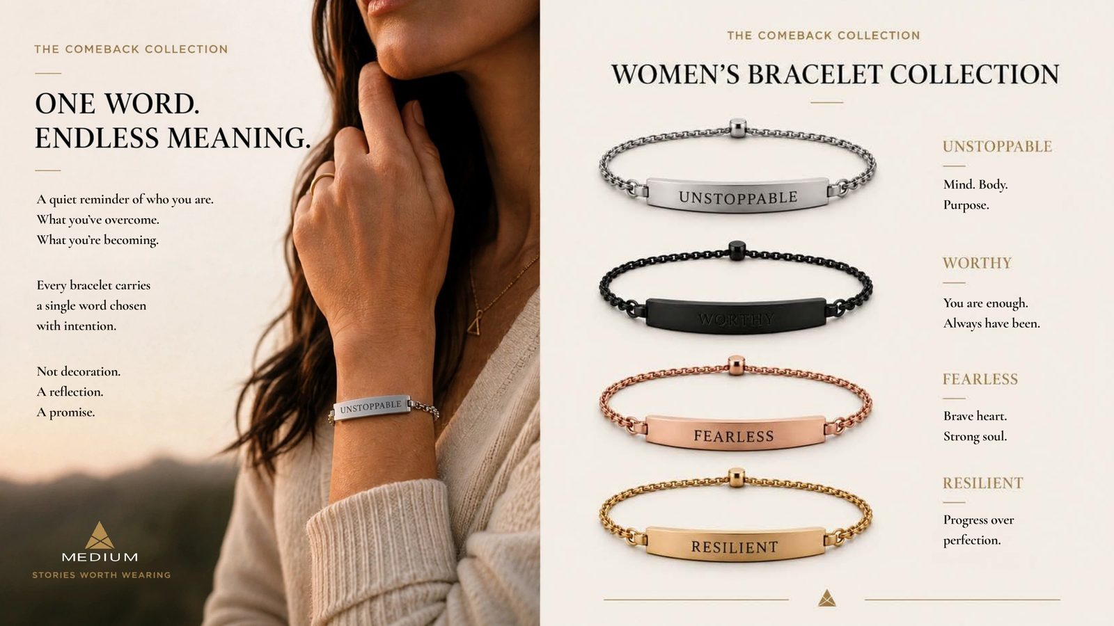 MEDIUM Lookbook — Women's Bracelet Collection