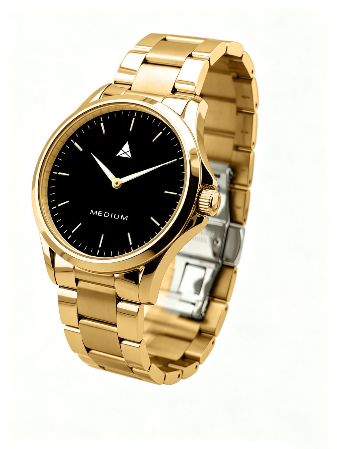 The Comeback timepiece in gold with black dial